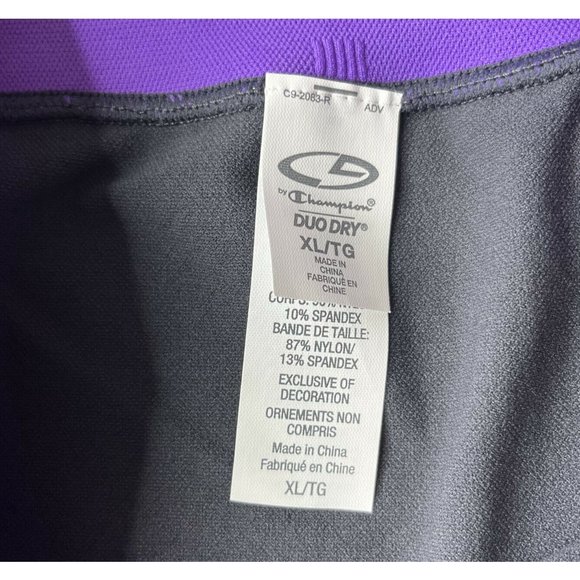 Champion C9 Womens XL Capri Leggings Purple Gray Yoga Pants Premium Duo Dry New - Picture 9 of 12